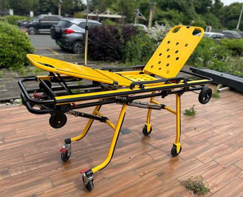 Verdikte ambulance eerste hulp stretcher met opvouwbare been mechanische structuur hoogte aanpassing been en rug aanpassing