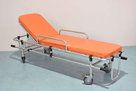 Aluminium legering vouwbaar dubbelbuis lage positie ambulance stretcher noodredding trolley rug aanpassing