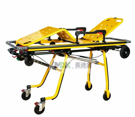 Goede prijs. Verdikte ambulance eerste hulp stretcher met opvouwbare been mechanische structuur hoogte aanpassing been en rug aanpassing online