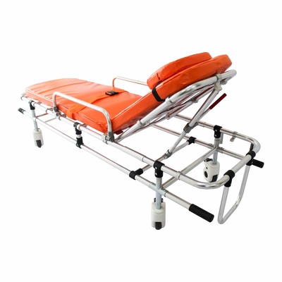Goede prijs. Aluminium legering vouwbaar dubbelbuis lage positie ambulance stretcher noodredding trolley rug aanpassing online