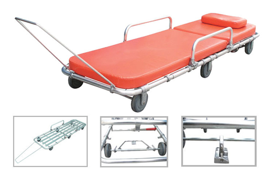 Goede prijs. van de de ziekenwagenbrancard van de aluminiumlegering van de het karretje handnoodsituatie de brancardkar voor geduldig vervoer met 6 Wielen online