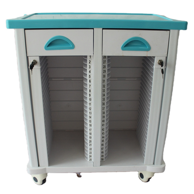 Goede prijs. 680MM 40CM medische apparatuur trolley ABS ziekenhuis medische trolley handmatig geval map trolley online